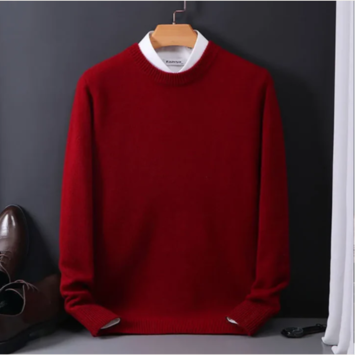 Luxurious Men's Cashmere Crew Neck Pullover Sweater