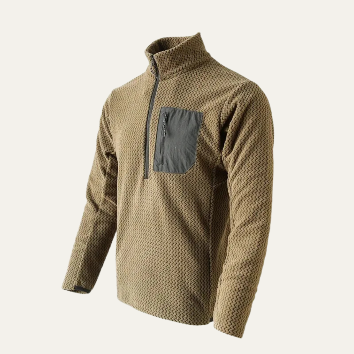 Soft Men's Cashmere Wave Pattern Crew Neck Sweater