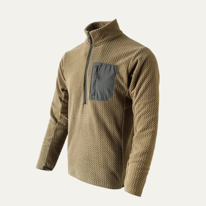 Soft Men's Cashmere Wave Pattern Crew Neck Sweater