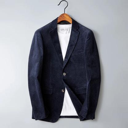 Stylish Men's Fitted Corduroy Jacket Suit