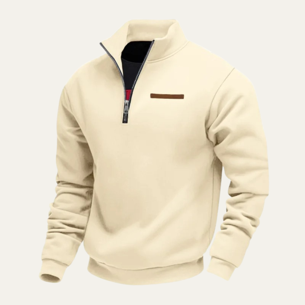 Cozy Men's Relaxed Fit Half Zip Crew Neck Sweater