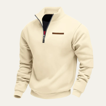 Cozy Men's Relaxed Fit Half Zip Crew Neck Sweater