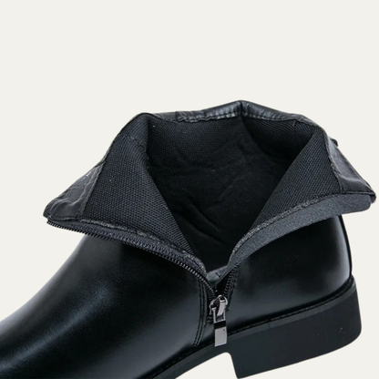 Premium Mens Leather Ankle Boots with Side Zip