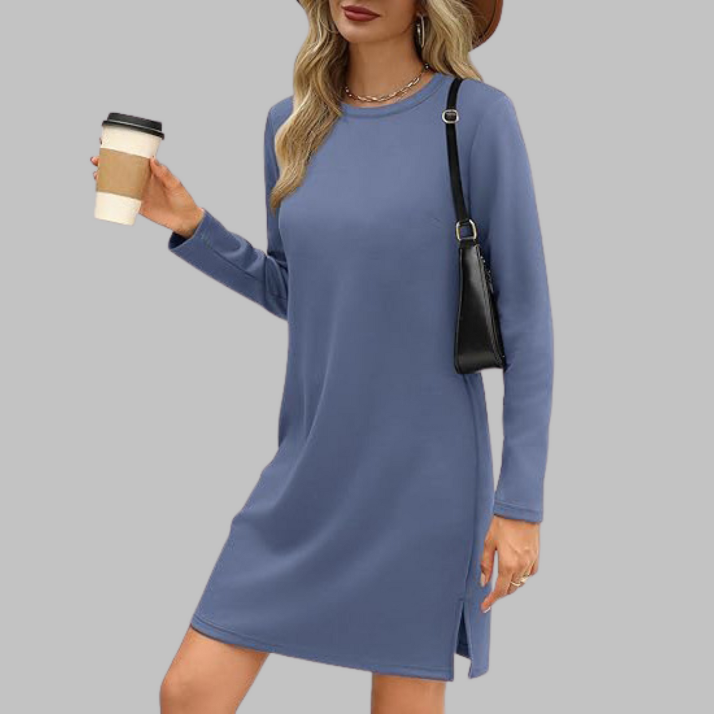Soft Relaxed Fit Crew Neck Maxi Dress