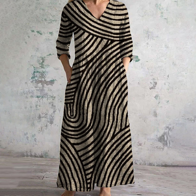 Classic Striped Summer Dress - Vossary