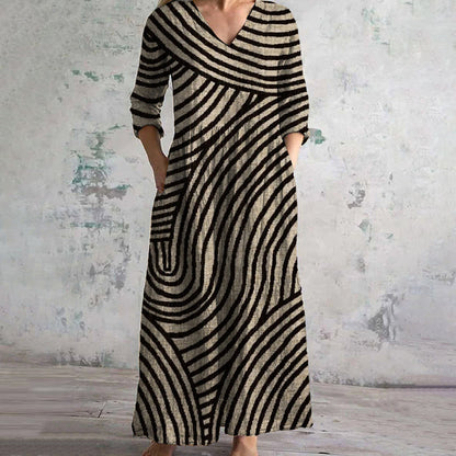 Classic Striped Summer Dress - Vossary