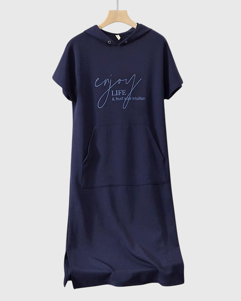 Comfortable Hooded Sweat Dress