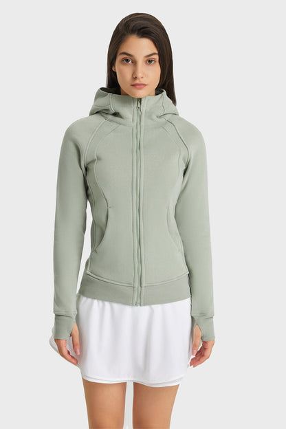 Waterproof Zipper Hooded Athletic Jacket