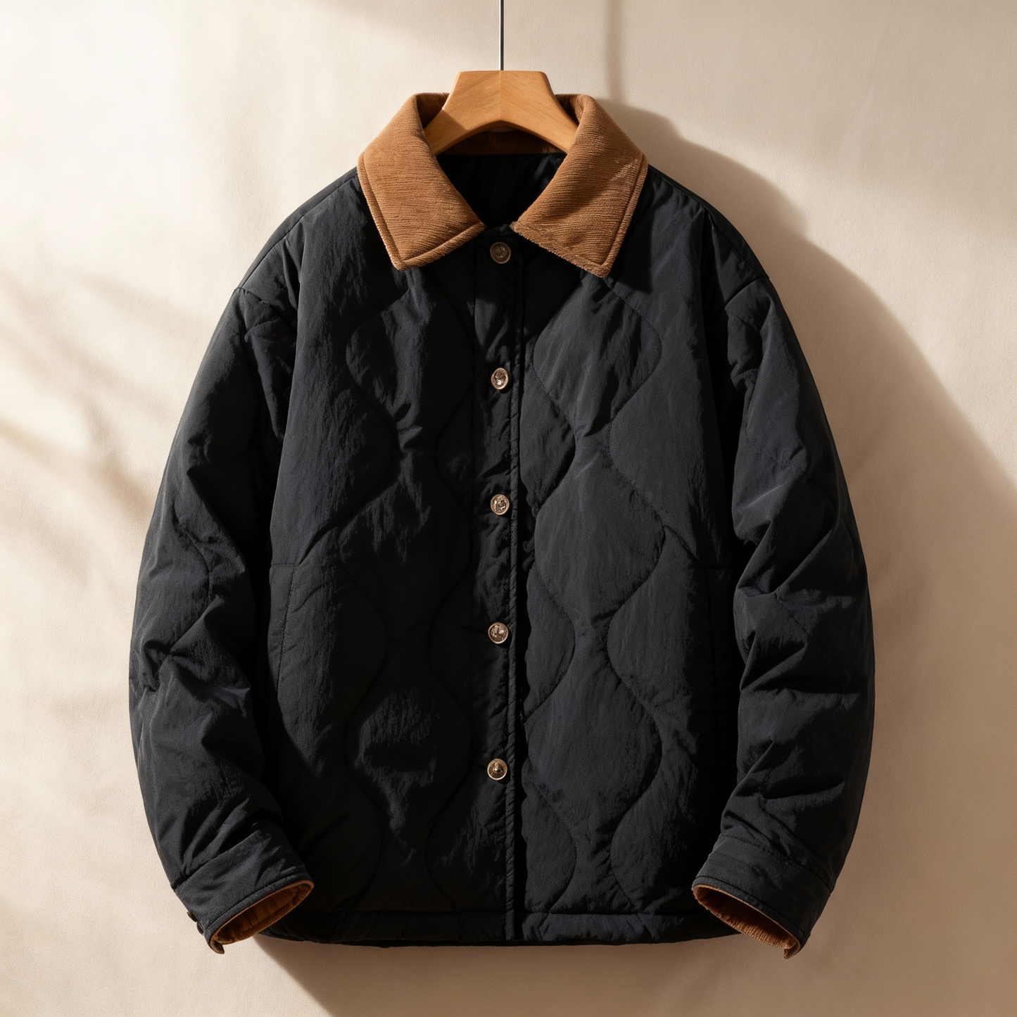 Rugged Textured Quilted Coat
