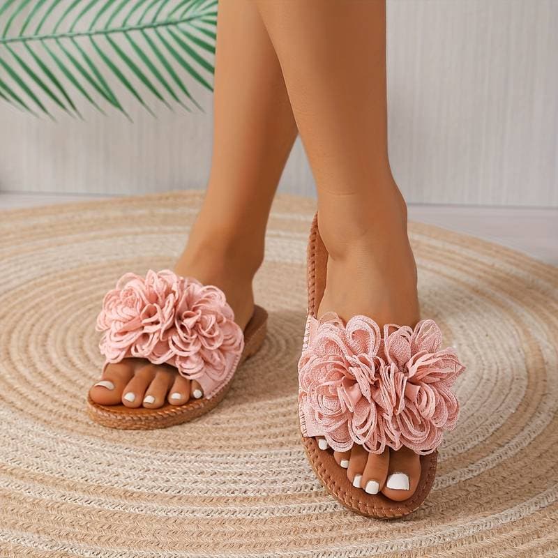 Comfortable Flat Women's Floral Sandals - EasyApparels