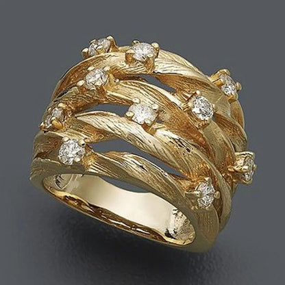 Unique Antique Style Gold Band Ring