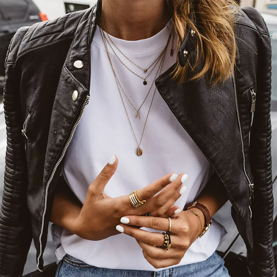 Classic Faux Leather Biker Jacket