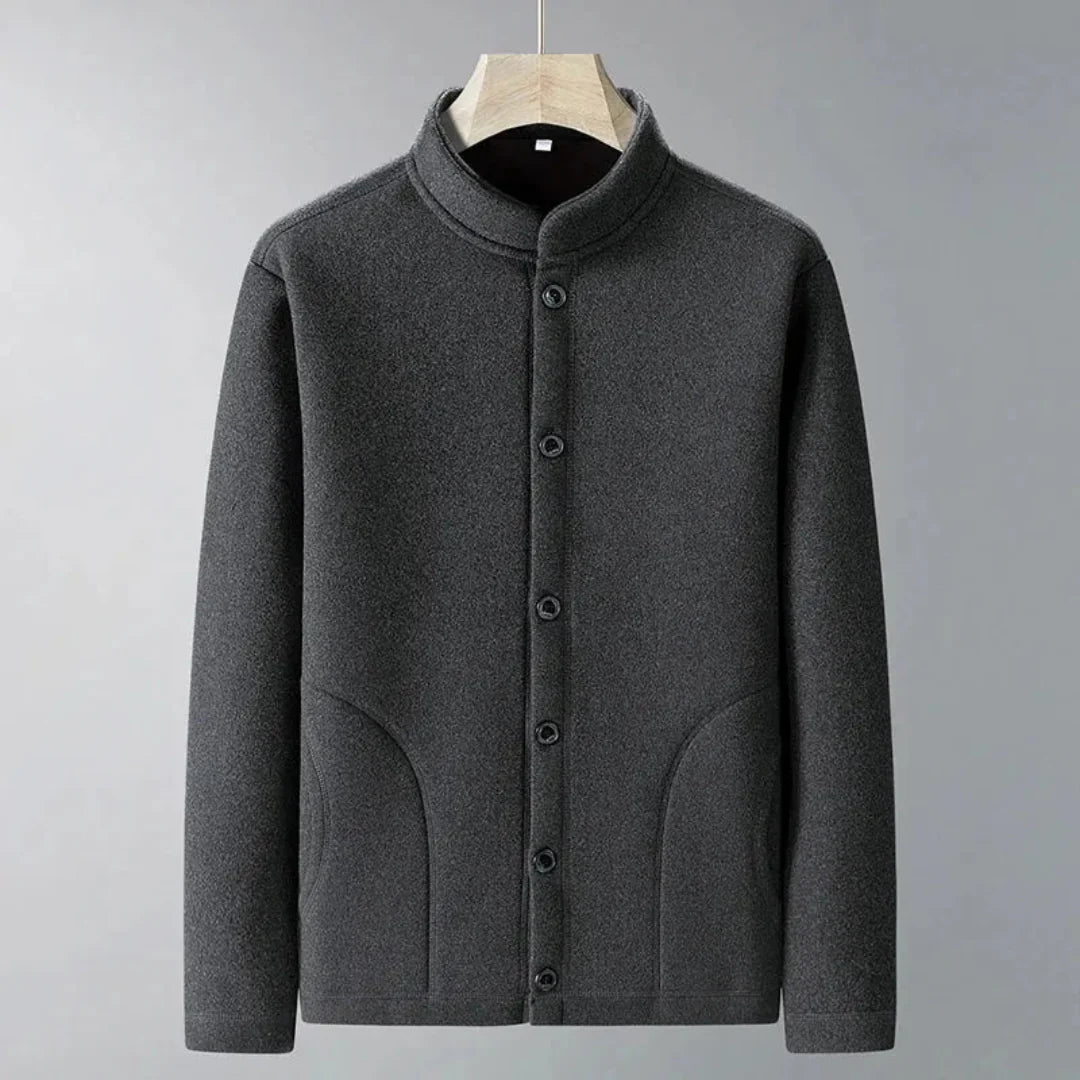 Classic Orange Mandarin Collar Coat