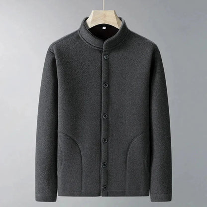 Classic Orange Mandarin Collar Coat