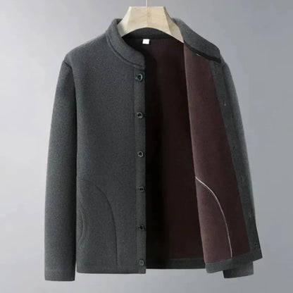Classic Orange Mandarin Collar Coat - EasyApparels