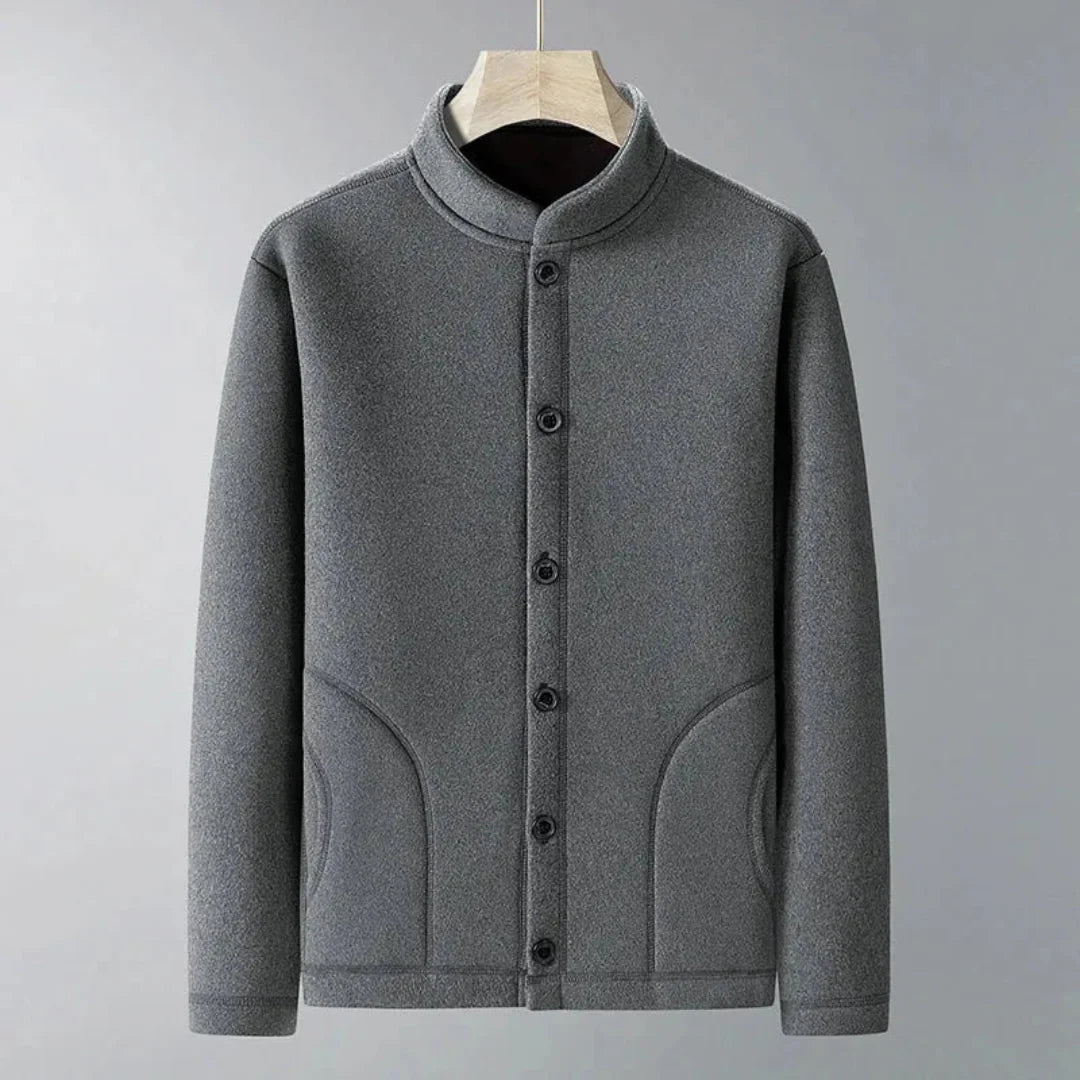 Classic Orange Mandarin Collar Coat