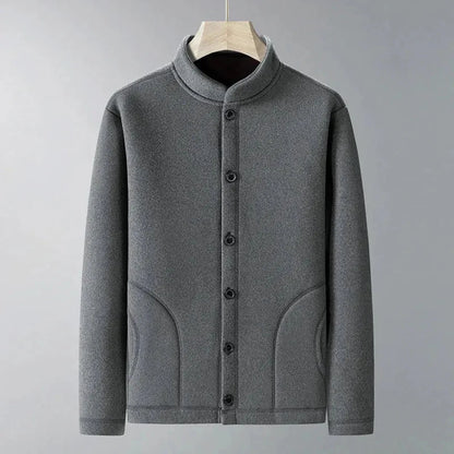 Classic Orange Mandarin Collar Coat