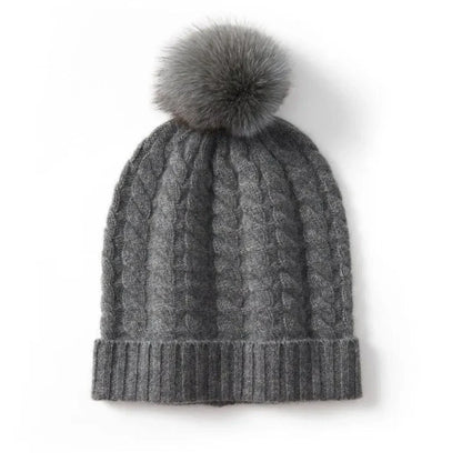 Soft Women's Cable Knit Cashmere Hat