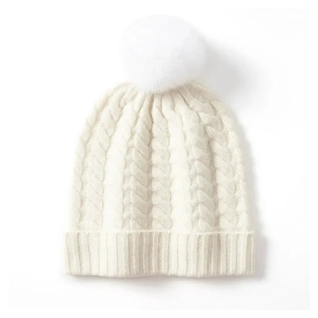 Soft Women's Cable Knit Cashmere Hat - EasyApparels