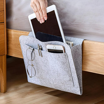 Simple Fabric Storage Bedside Caddy with Pockets - EasyApparels
