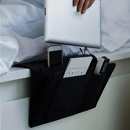 Simple Fabric Storage Bedside Caddy with Pockets