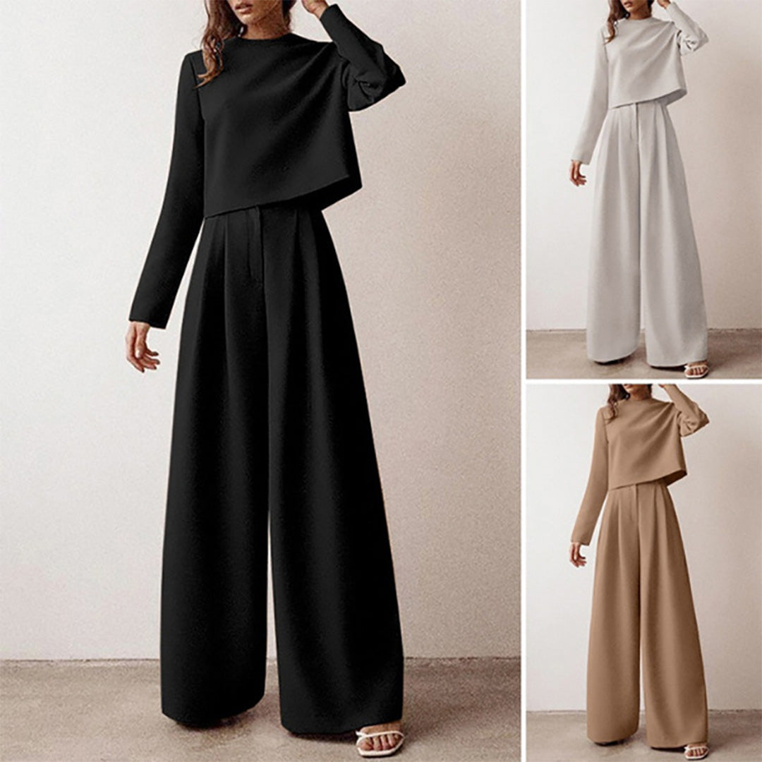 Chic 2 Piece Wide Leg Pants Set - Vossary