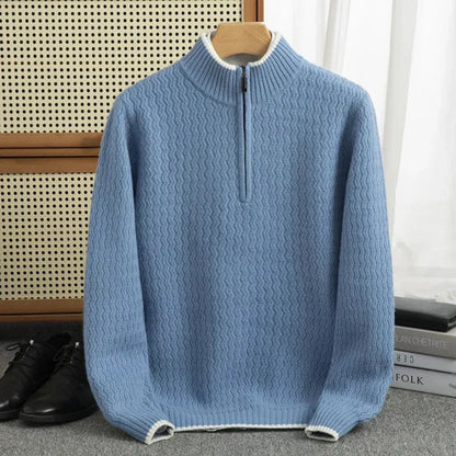 Soft Half-Zip Chunky Knit Sweater - EasyApparels