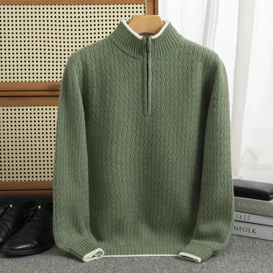 Soft Half-Zip Chunky Knit Sweater