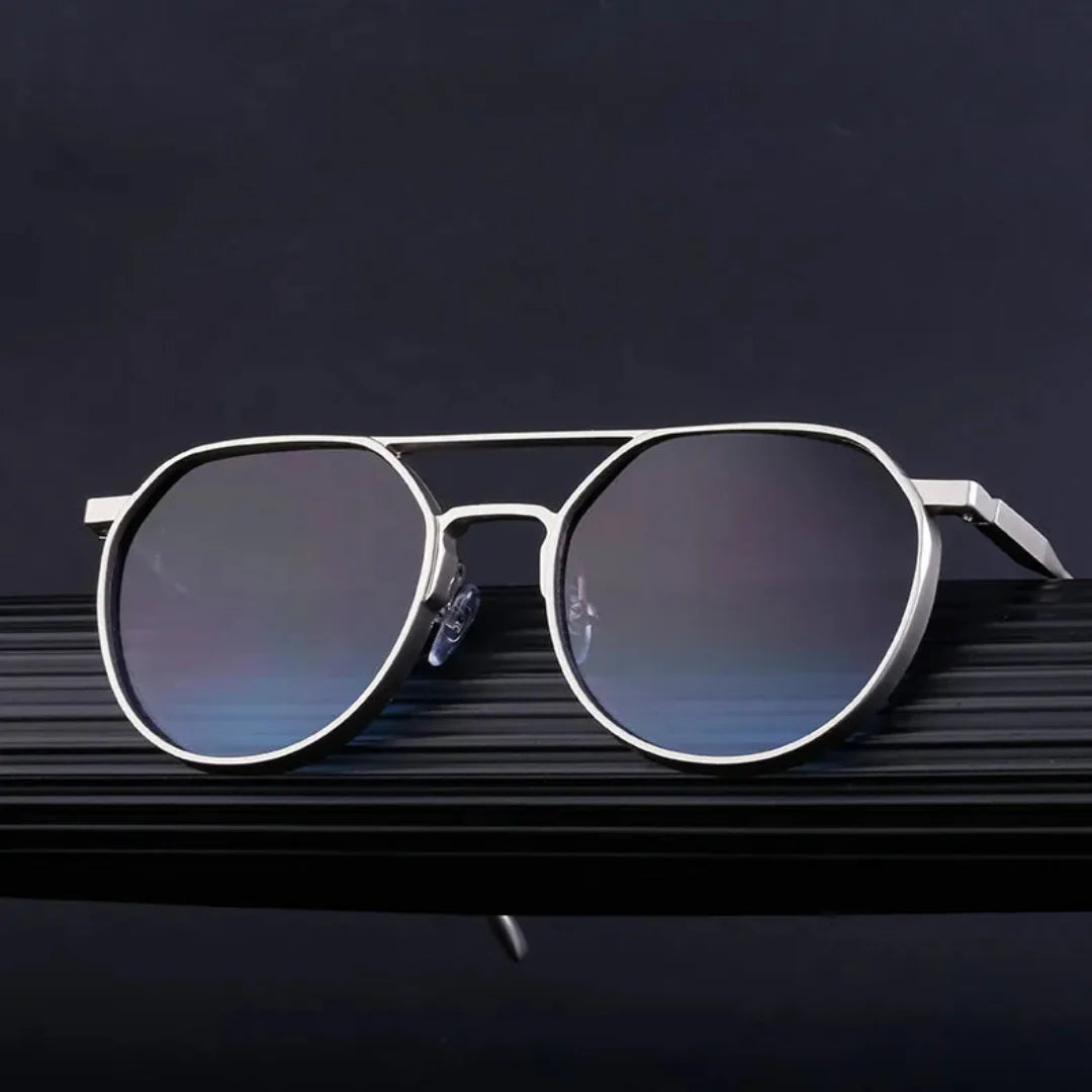 Slim Silver Aviator Style Shades - EasyApparels