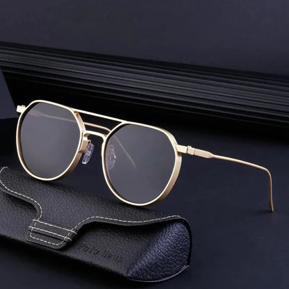 Slim Silver Aviator Style Shades
