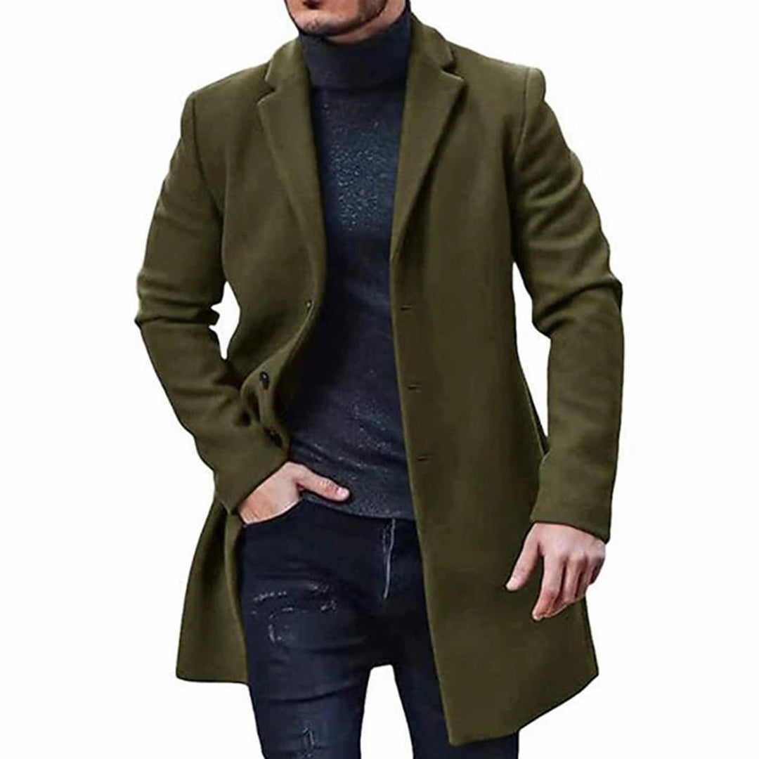 Slim Fit Men's Wool Overcoat