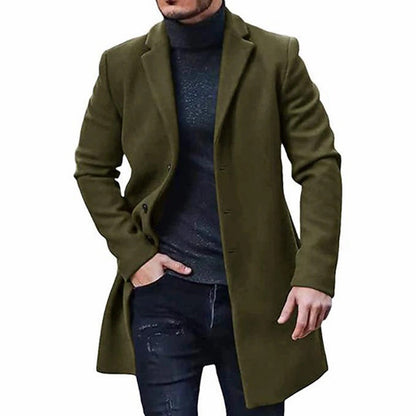 Slim Fit Men's Wool Overcoat