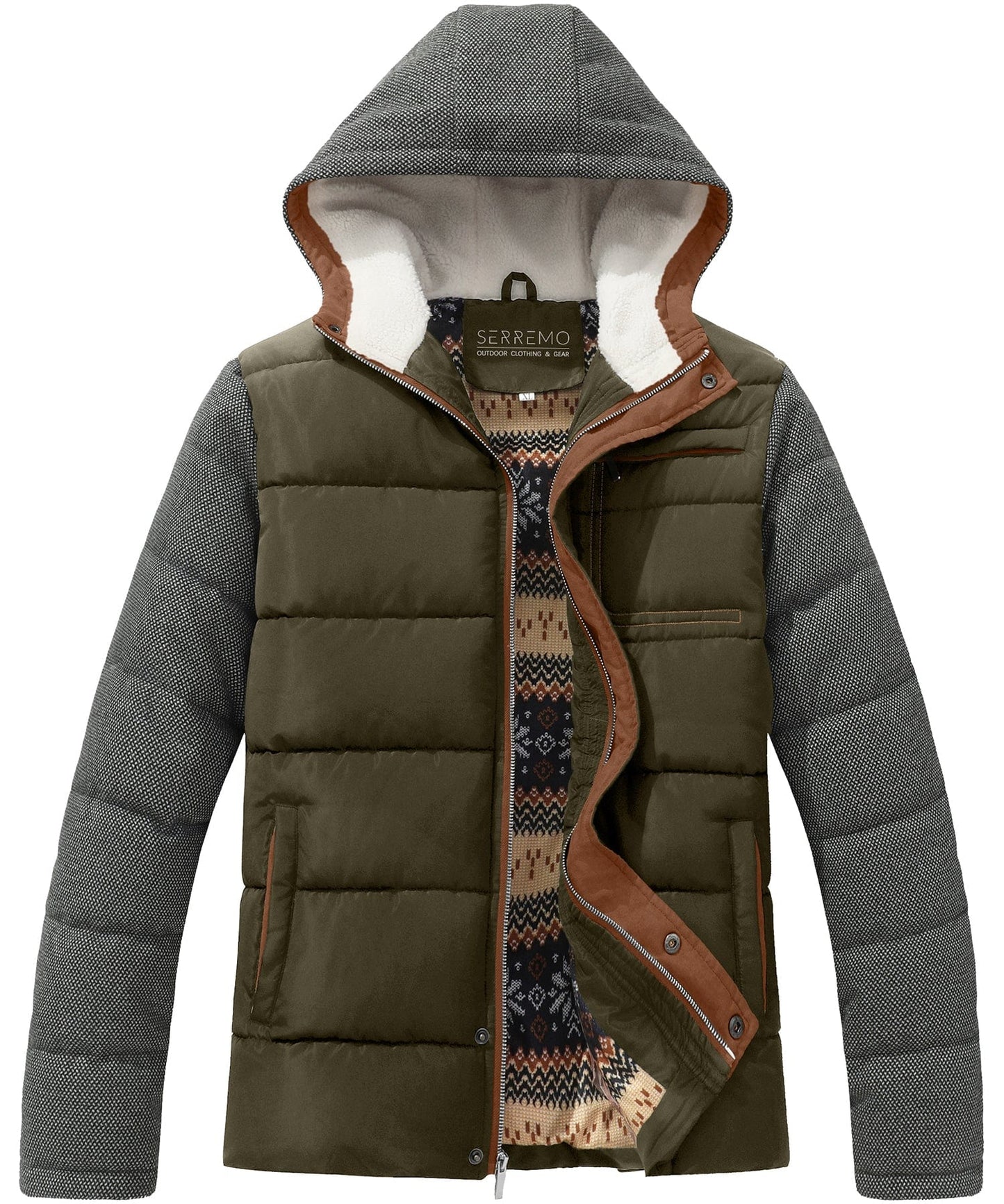 Warm Quilted Down Hooded Jacket