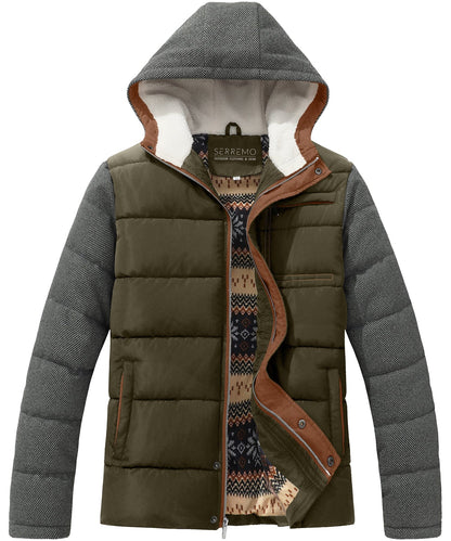Warm Quilted Down Hooded Jacket