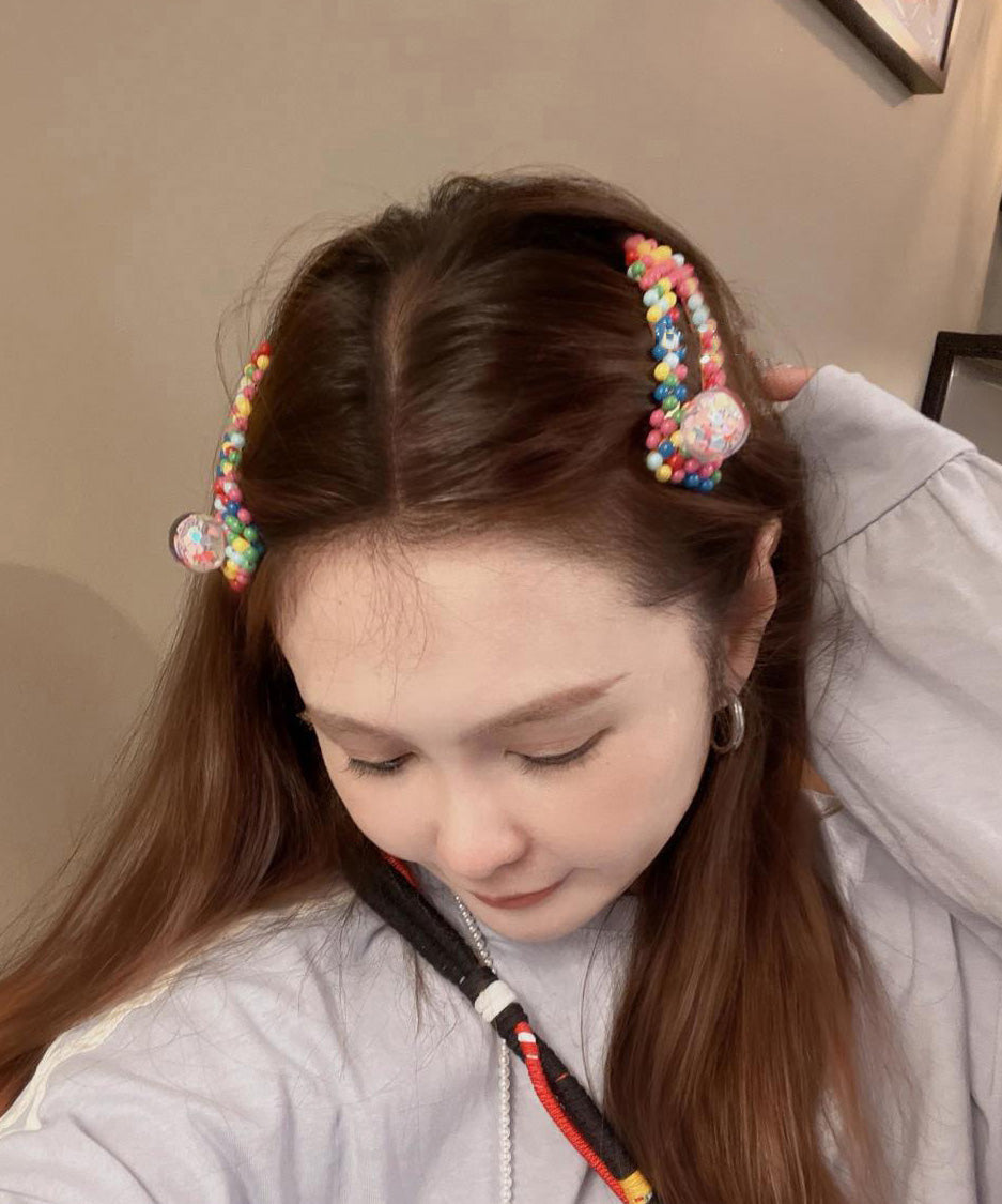 Colorful Hair Pin in Mixed Materials - EasyApparels