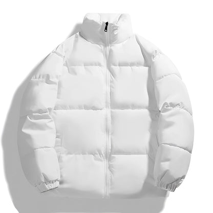 Warm Men's White Padded Down Filled Parka Jacket