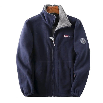 Cozy Grey Fleece Bomber Jacket for Men