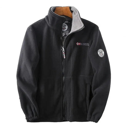 Cozy Grey Fleece Bomber Jacket for Men
