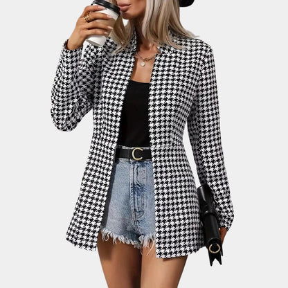Classic Women's Houndstooth Business Blazer