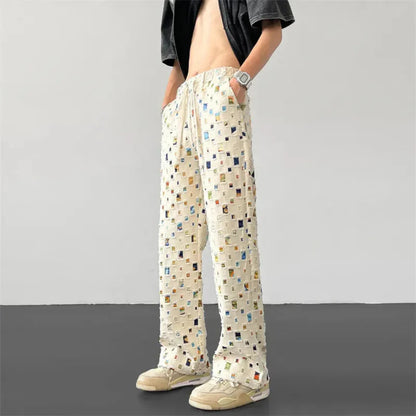 Colorful Mixed Print Casual Pants