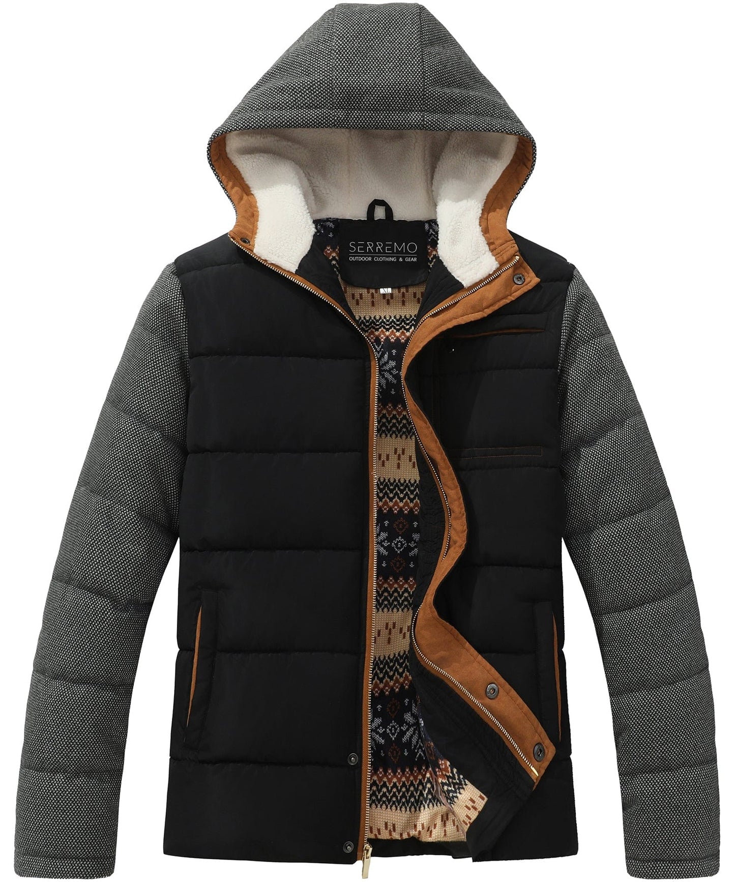 Warm Quilted Down Hooded Jacket
