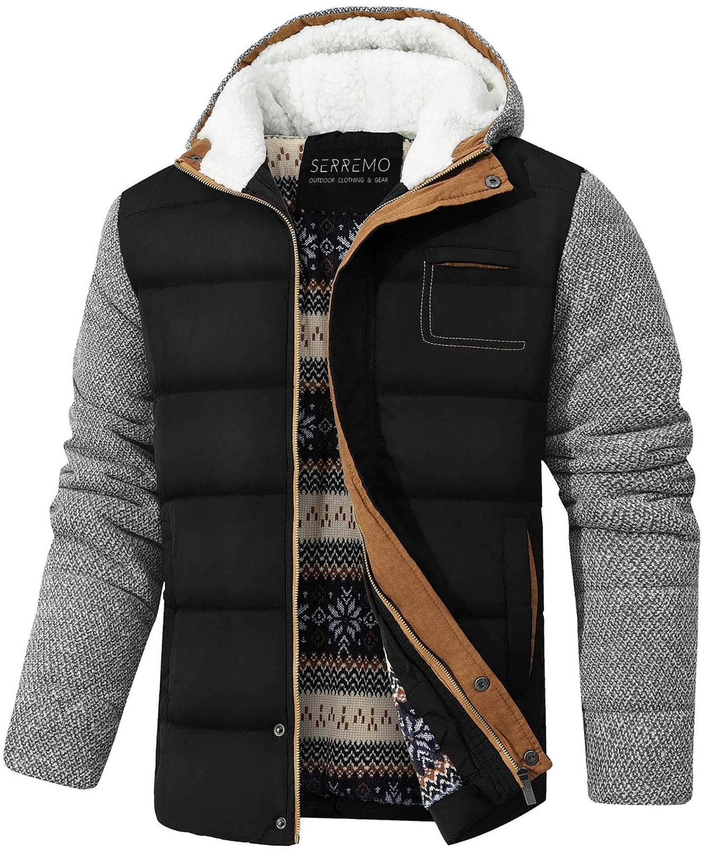 Warm Quilted Down Hooded Jacket - EasyApparels