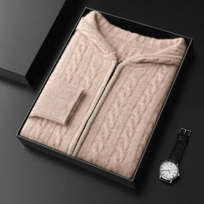 Warm Cable Knit Sweatshirt Hoodie