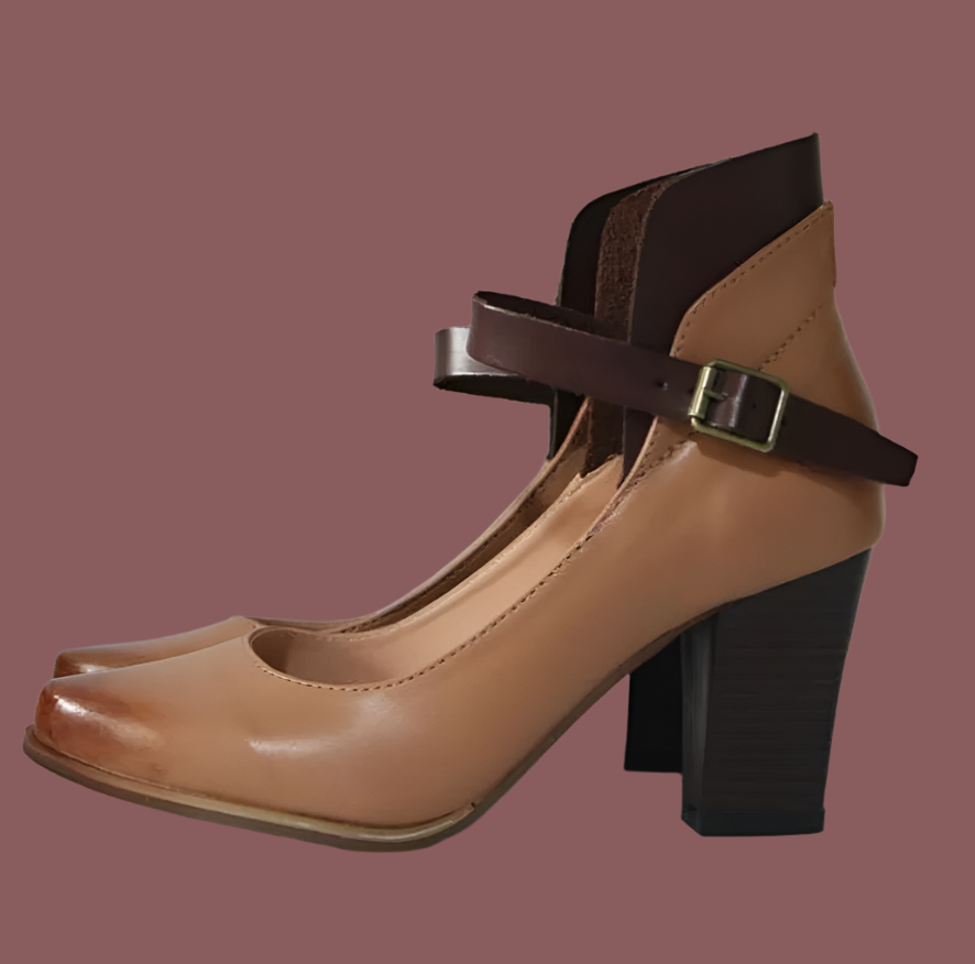 Ladies High Heel Pumps with Buckle Strap