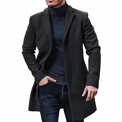 Slim Fit Men's Wool Overcoat