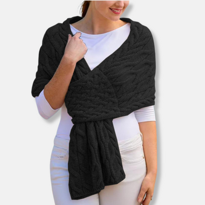 Cozy Women's Wool Cable Knit Scarf - EasyApparels