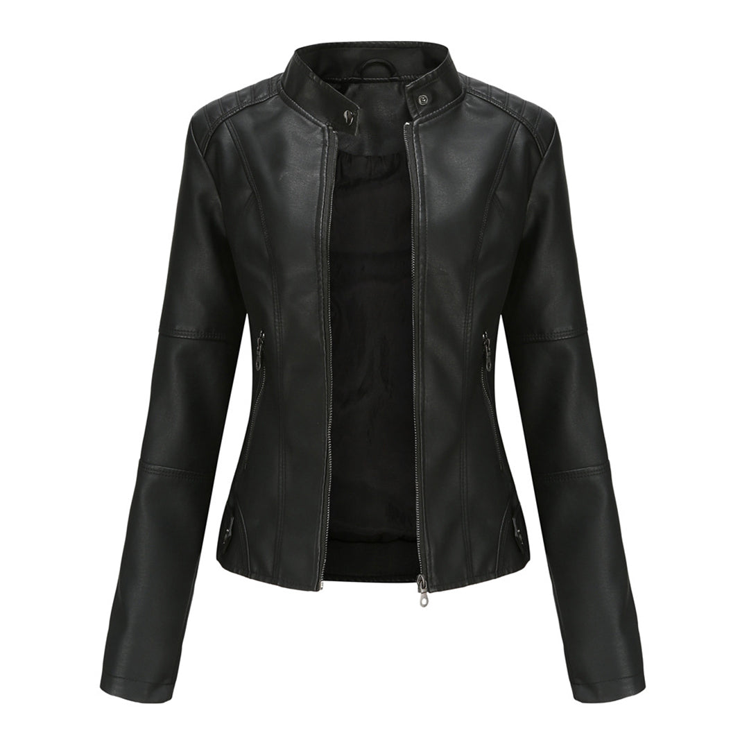 Ella | Women's Classic Fitted Leather Jacket - EasyApparels