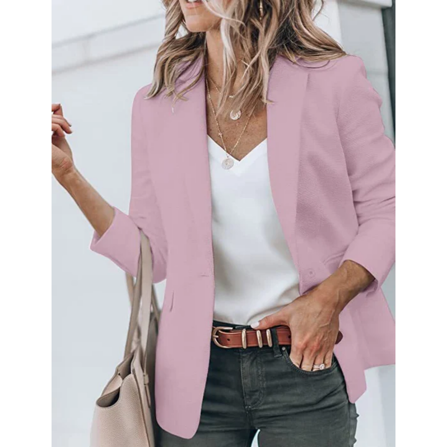 Stylish Women's Open Front Office Jacket