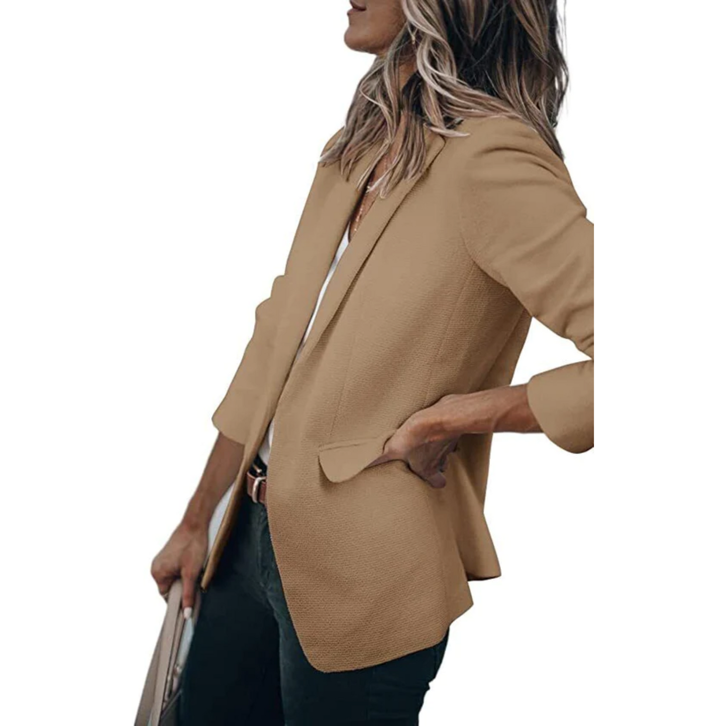 Stylish Women's Open Front Office Jacket