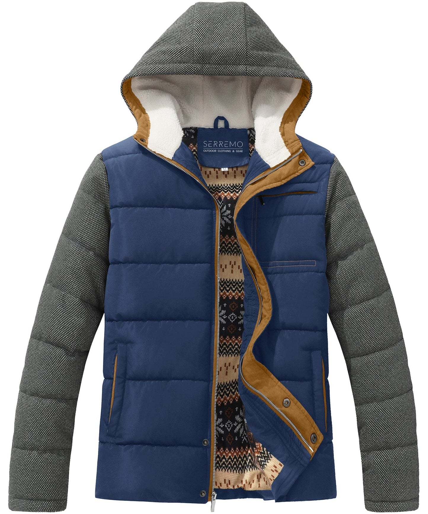 Warm Quilted Down Hooded Jacket